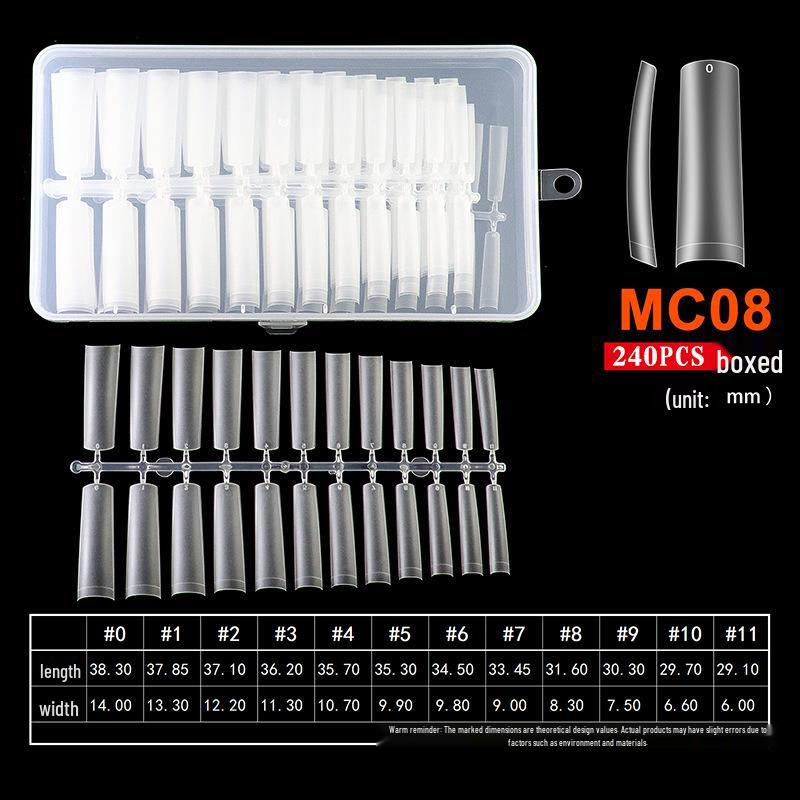 Seamless Frosted Nail Extension Tips - Super Thin, 240pcs Full & Half Cover Wearable False Nails