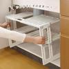 Belca Kitchen Made in Japan Storage Free Rack 2 Tiers Expandable Width x Depth x Height cm White Under-sink 50~75 30.3 39.9 MT2-EX