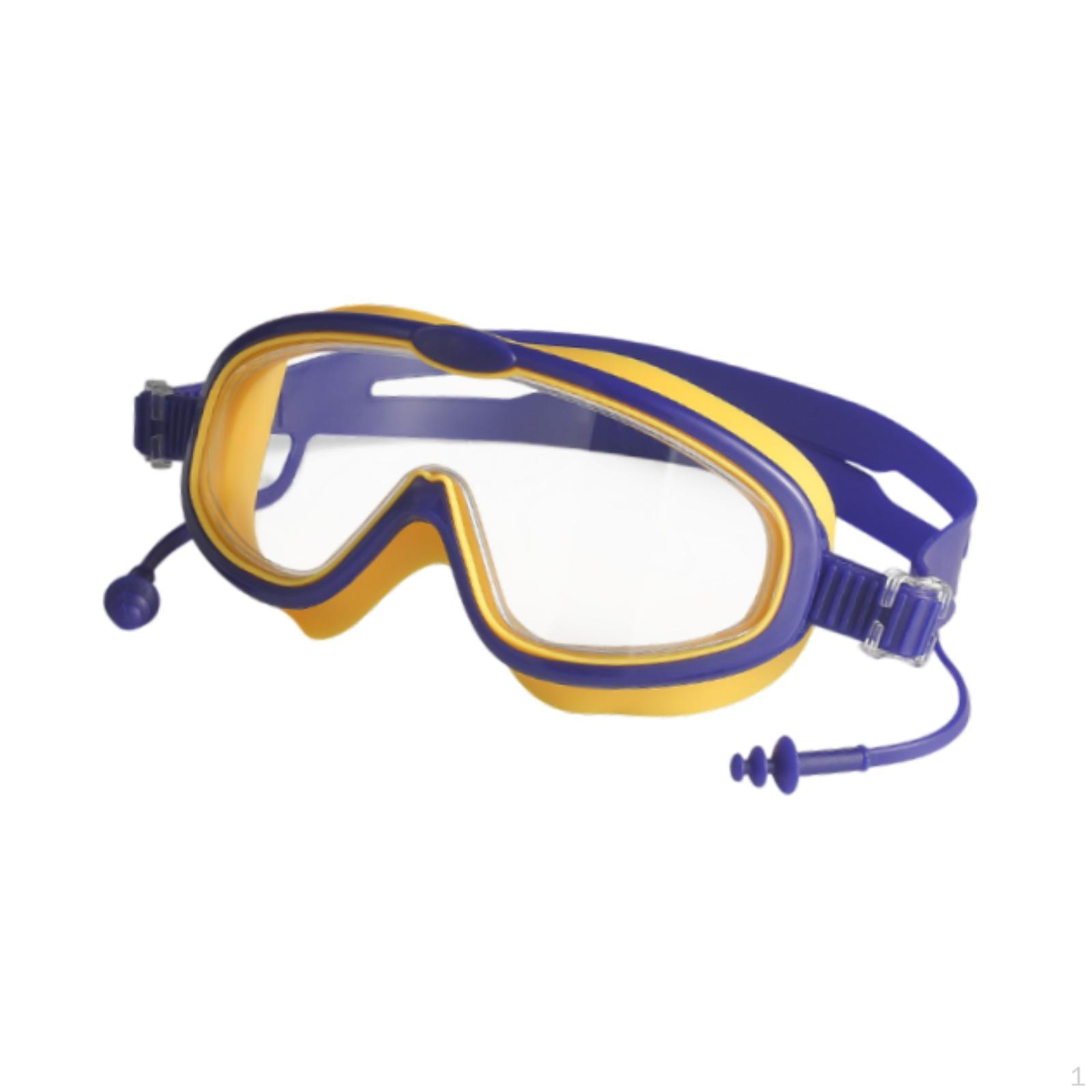 

Swim Eyewear with Large Frame And Ear Protection for Water Fun Blue Yellow