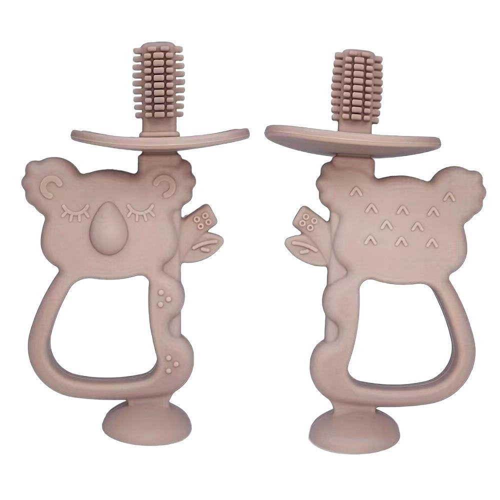 Koala Baby Silicone Teether & Toothbrush - Soothing, Molar Stick, Anti-Suck 2-in-1