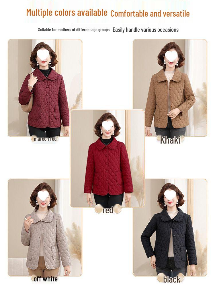 Autumn/Winter 2025 Lightweight Inner Wear Cotton Jacket for Middle-aged & Elderly Women