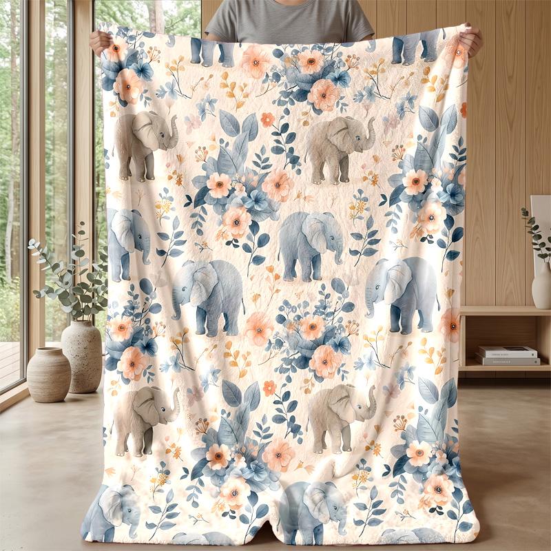 Elephant Warrior and Dragon Theme blanket Lightweight Warm Flannel Blanket Decorative Throw Blanket for Home Decoration