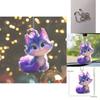 Purple Acrylic Sweet Cartoon Fox Car Accessory For Charming Decoration Interior