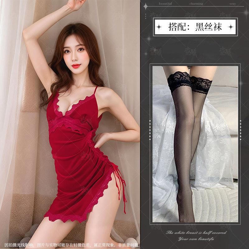 Sexy lingerie free pure desire small chest bed hot passion midnight charm robe teasing nightdress