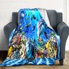 1Pc Underwater Marine Life Blanket Soft And Comfortable Casual Warm Camping Travel Christmas Halloween Xmas Gift M924634