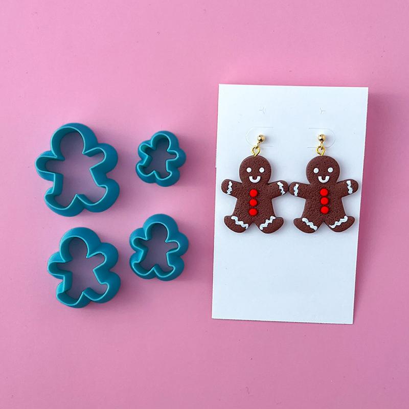 Christmas Tree Wreath Polymer Clay Cutters Earrings Necklaces Pendant Soft Clay Mold Diy Hand Tool Jewelry Cutting Die Molds