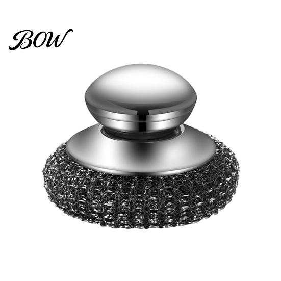 Ergonomic Cleaning Tool Stainless Steel Pot Brush, with Handle, Heavy Comfortable Grip Scrubber Duty Kitchen Scrubbing for Pans Grill Dishes