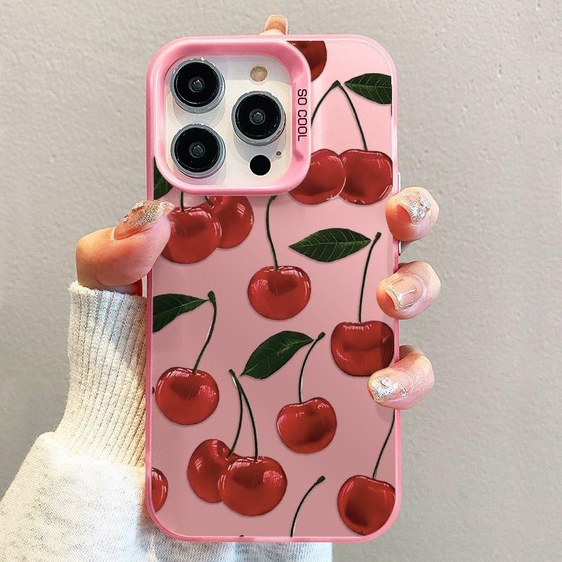 Full Screen Cherry Pattern Hard Protective Phone Case For Apple Iphone