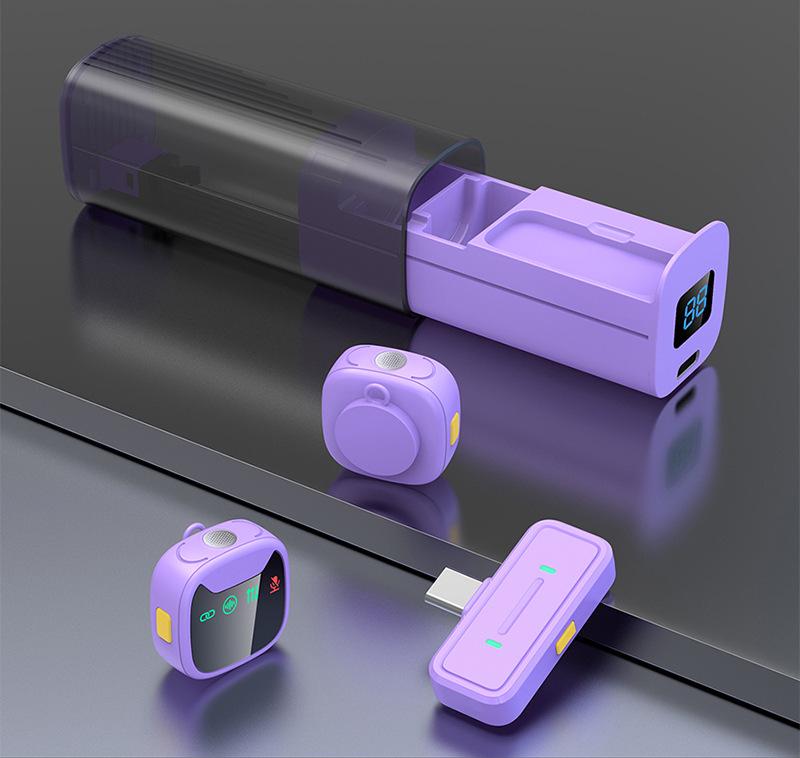 Magnetic Wireless Lapel Mic with Pull-out Charging Case, Noise Reduction, Bluetooth Connectivity for Live Streaming & Recording.