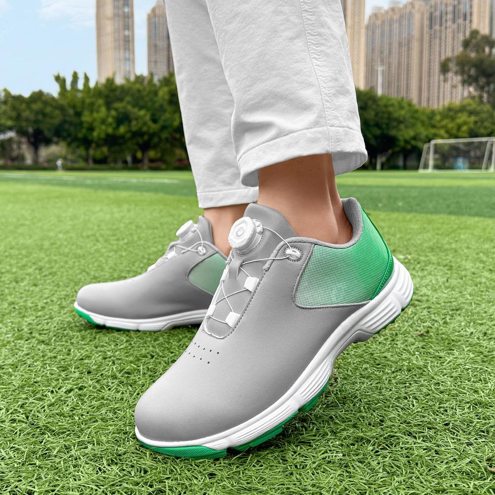 X618 Men's Non-slip Plus Size Golf Shoes with Rotating Buckle - Breathable and Graffiti Design Casual Sports Footwear