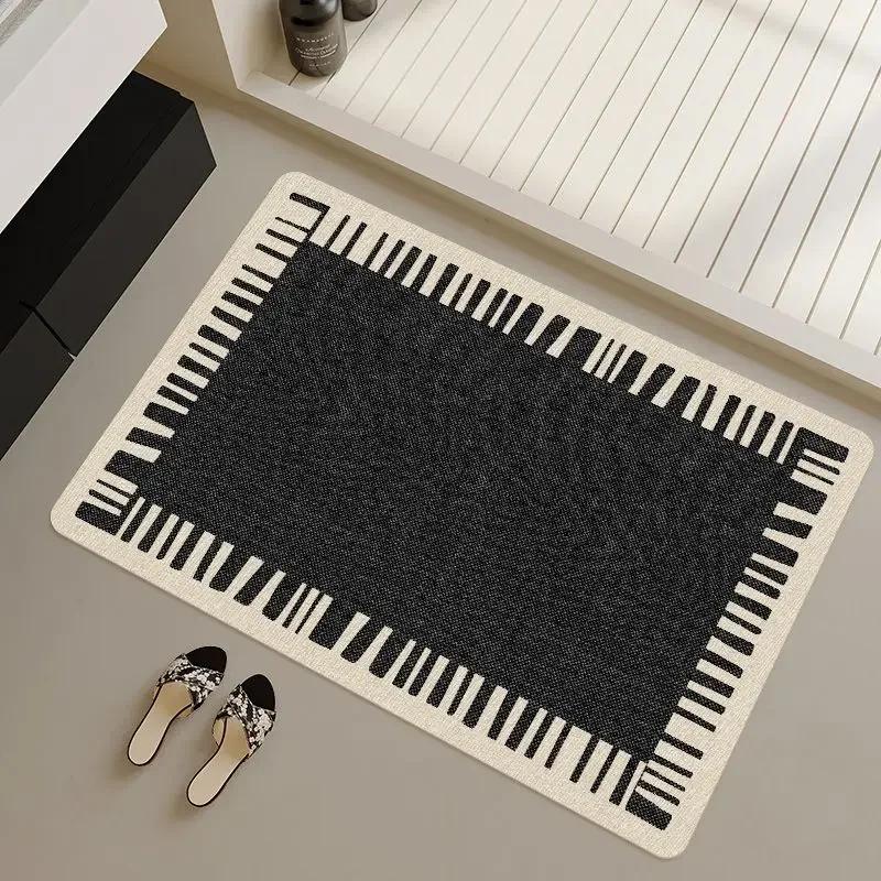Bathroom floor mat cream wind diatom mud absorbent mat toilet door foot mat bathroom toilet quick drying non-slip carpet