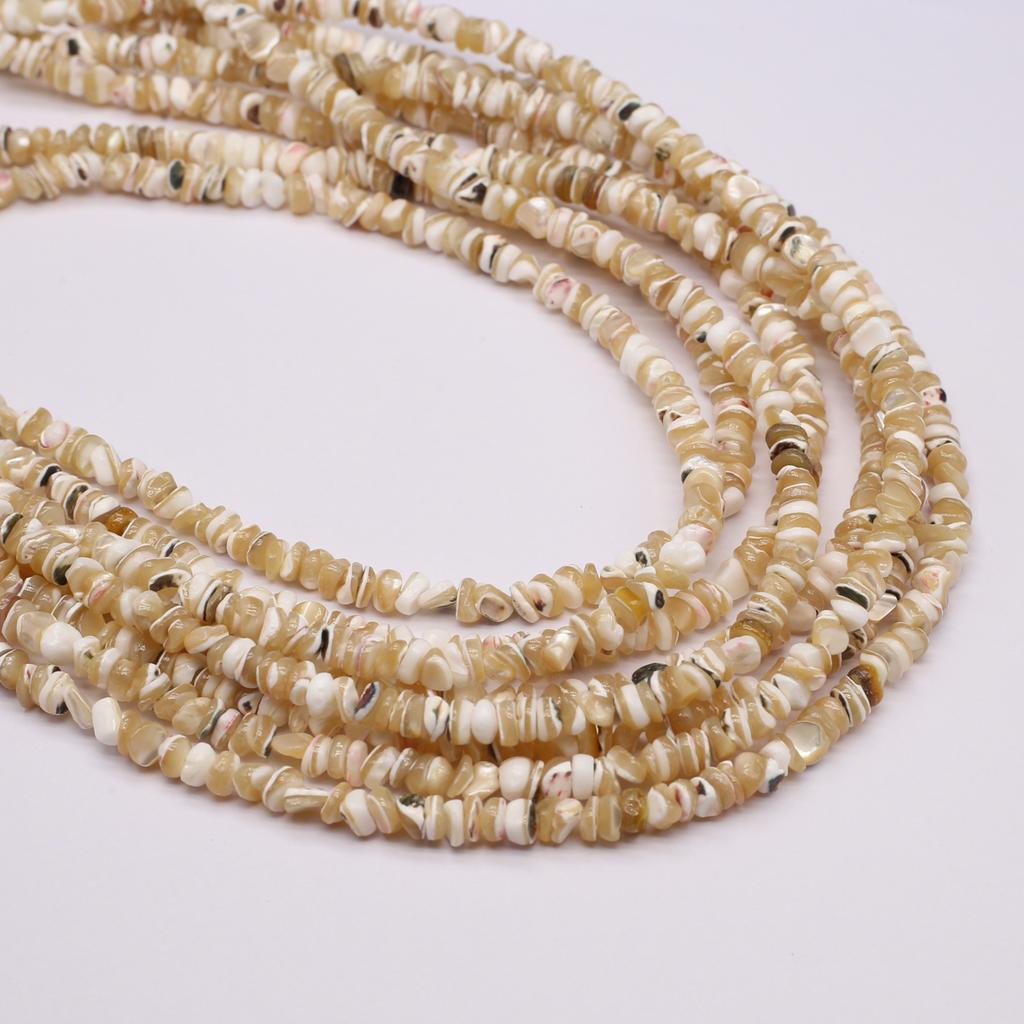 1String, Natural Crushed Stone Beads, Bohemian-style Handmade Irregular Gravel Beads, 5-6mm, for DIY Necklace Bracelet Anklet Accessories Crafts 38cm