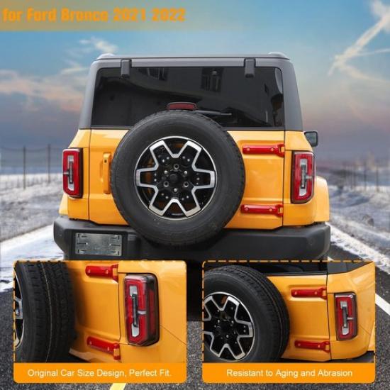 Exterior RED Tailgate Hinge Cover Trim Spare Tire Accessories for Ford Bronco