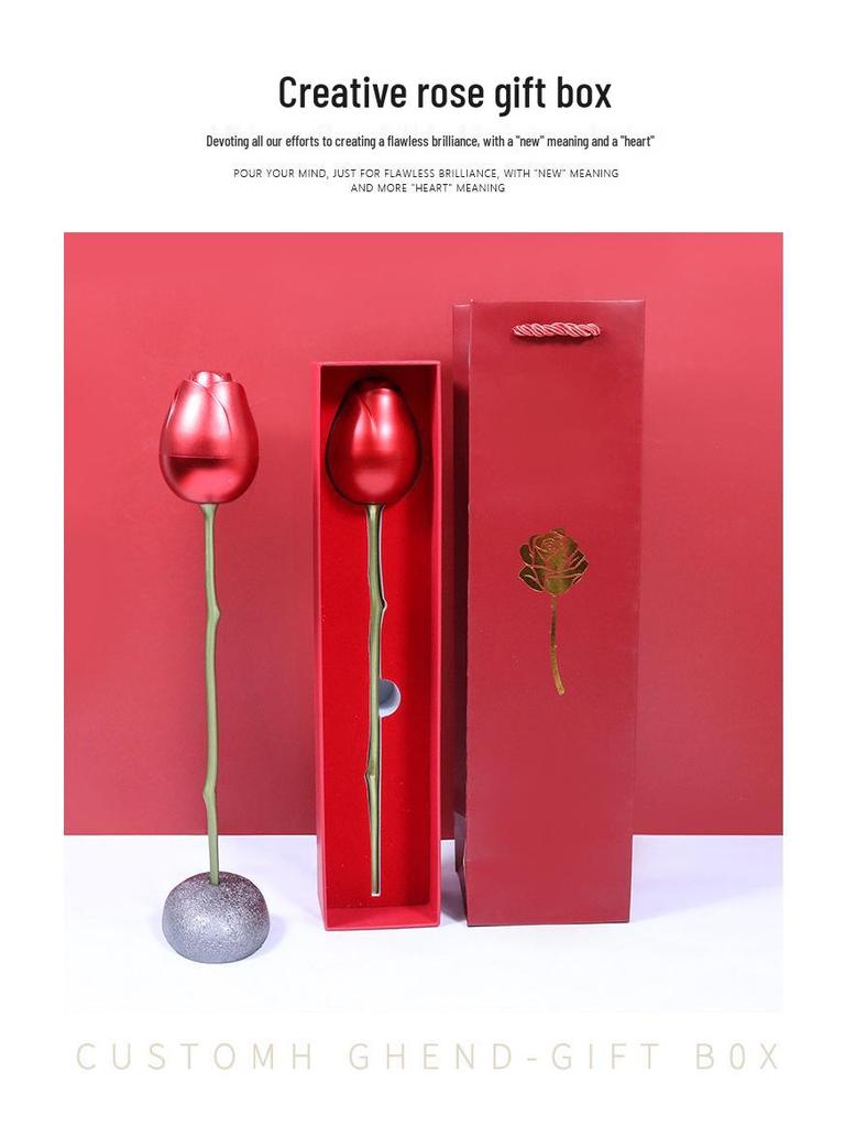 סט קופסת מתנה של ורדים בסגנון גלגל ענק - שכבה אחת/כפולה, ורדים נצחיים הניתנים להתאמה אישית