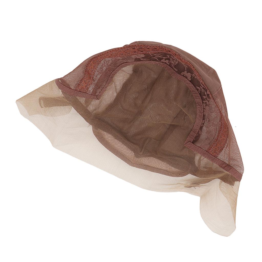 Wig Net Hairnet Lace Nylon Mesh U Part Adjustable Breathable Dark Brown for Performance