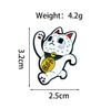 Cartoon Anime Lucky Cat Brooch - Cute Japanese Character Lapel Pin Accessory