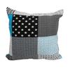 Crepe Pillowcase 40X40 Graphite-Turquoise Checkered Pattern