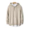 Men's Thick Warm Knit Wool Hoodie - Casual Loose-Fit Sweater for Autumn & Winter