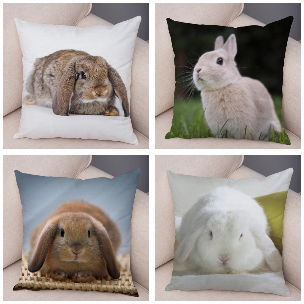 Pillowcase Sofa Car Home Decoration Pet Animal  Cute Rabbit  Cushion Cover