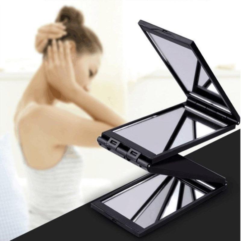 Four-Sided Multi-Angle Folding Mirror Portable Compact Square Handheld Reflective Design, Ideal for Haircuts, Touch-ups, Travel