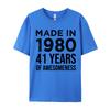 Made In 1980 41 Years Of Awesounisexess 41 Birthday Gifts Funny Camisa TShirts Tops Tees Prevailing Cotton Fabric Casual