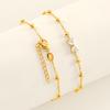 Trendy Versatile Stainless Steel Gold Plated Chain Link Bowknot Flower Charms Zircon Bracelet for Women Non Tarnish Jewelry