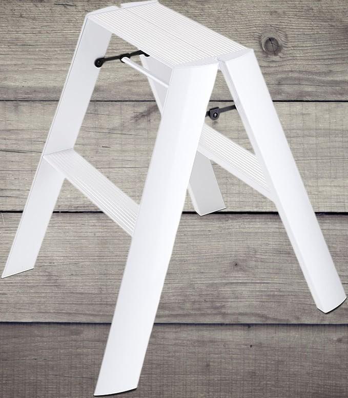 Hasegawa Ladders Lucano Step Stool, 2 Steps, White