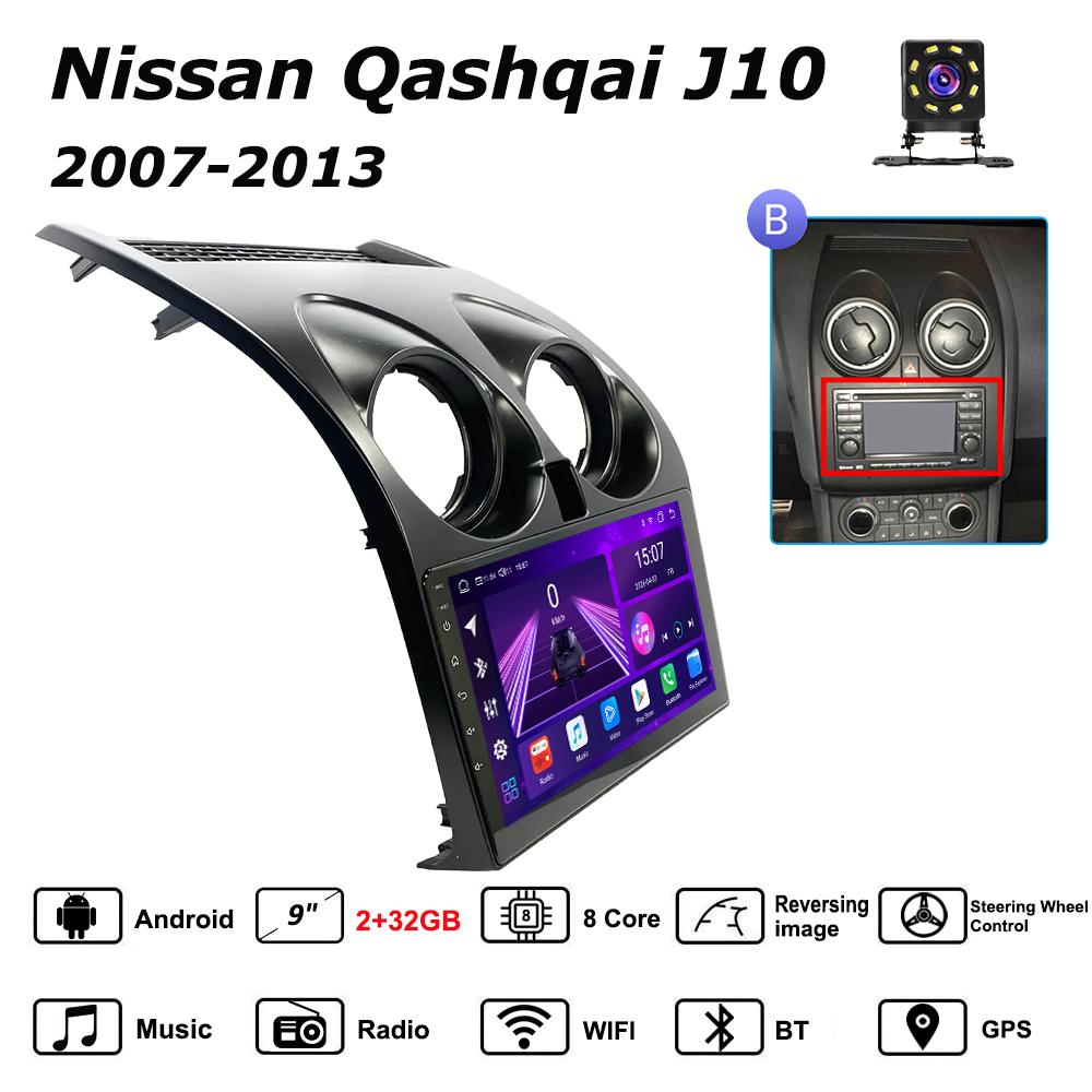 Android Car-Play Car Radio For Nissan Qashqai J10 2007-2013 Multimedia Player Head Unit Stereo GPS Navigation BT WIFI,8 CORE ,2+32GB