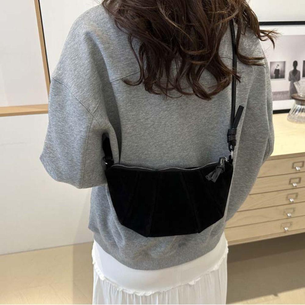 Crossbody Bag Matte PU Dumplings Bag Brown Croissant Shoulder Bag Cute   Gift