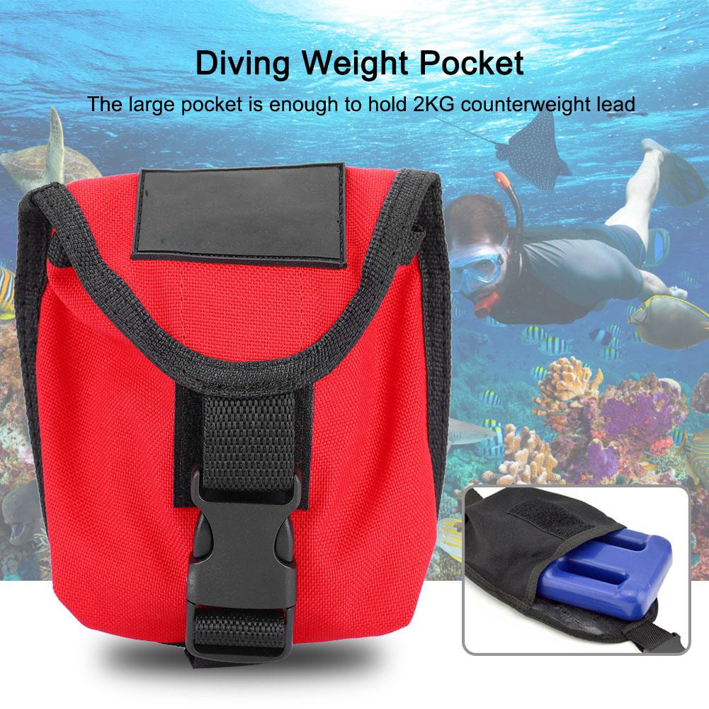 KEEP DIVING 2KG Scuba Diving Weight Belt Pocket with Quick Release Buckle (Red)