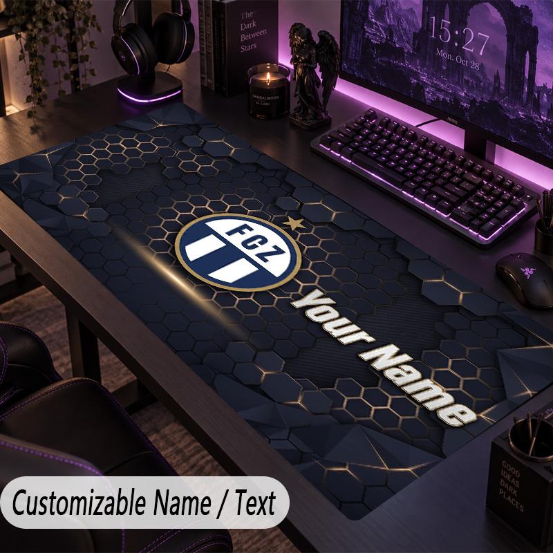 Custom Text Big Mousepad, Extended Desk Pad For Laptop Work GameFC Zürich