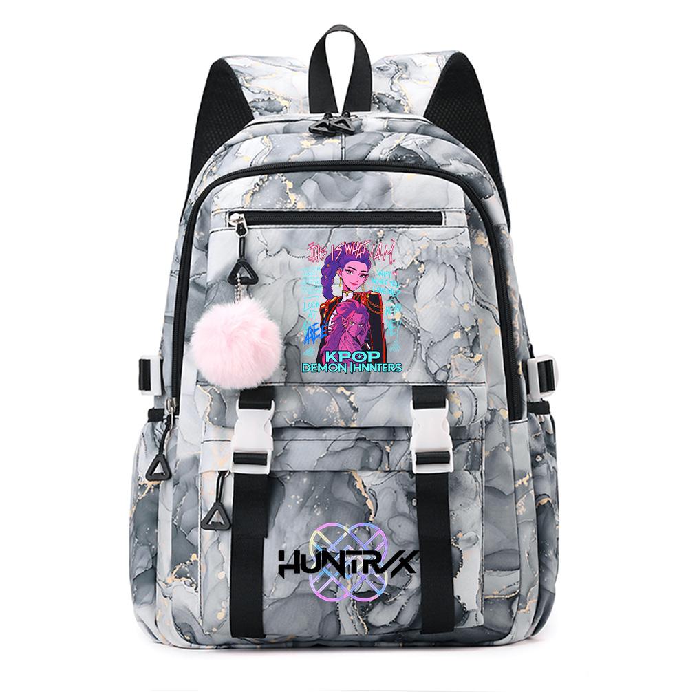 Cartoon Anime K-Pop Demon Hunters Printed Backpack Schoolbag for Teenager Student Girl Boy Bookbag Large Capacity Waterproof Travel Bag Gift