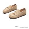 [Youshilai] Retro Tassel Loafers Women's 2025 Autumn New One-pedal Flat Beanie Shoes Kangaroo Shoes