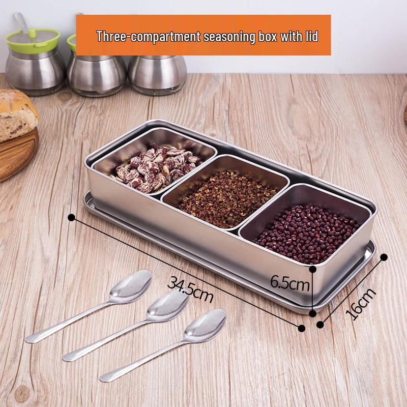 AndyTai Commercial Stainless Steel Condiment Box Set