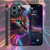 Cute Animal Cat Painting Phone Case for IPhone 16 Pro Max 15 14 13 12 Mini 11 XS XR 7 8 14 Plus Hard Covers Tempered Glass Cases