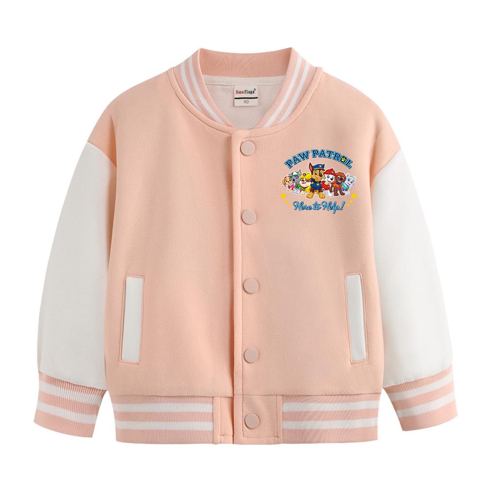 Paw Patrol Kids' Spring & Autumn Jackets: 2024 Thickened Baseball & Fleece Cardigan for Boys and Girls