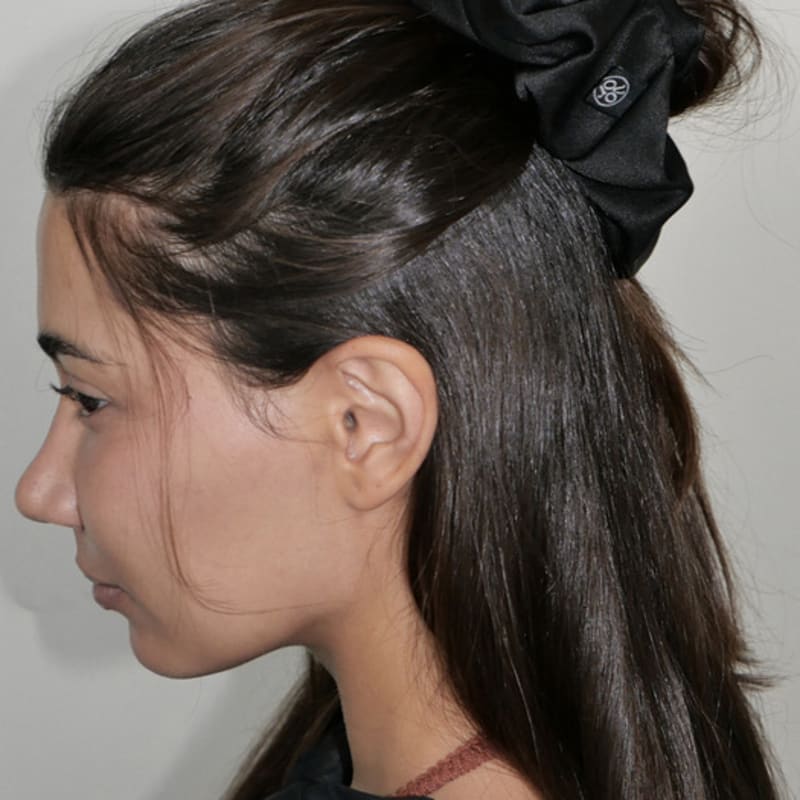 For Basic Satin Scrunchie_Large_Black