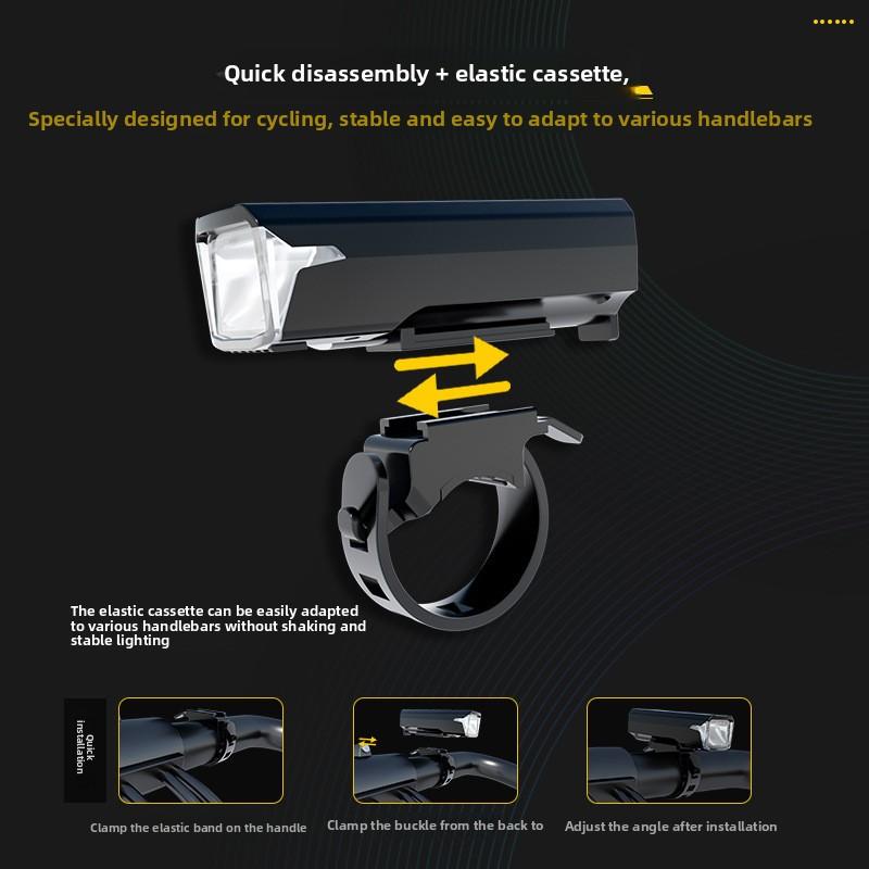 USB Rechargeable Bike Light - Auto Light Sensing Headlight for Night Riding, Strong LED Flashlight