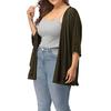 Women's Plus Size Summer Casual Open Front Half Sleeve Lightweight Cardigan