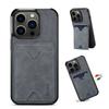 Denior Retro Faux Leather Texture Drop-Proof Live Streaming Stand Phone Case Compatible with iPhone 15/14/13/12 Series