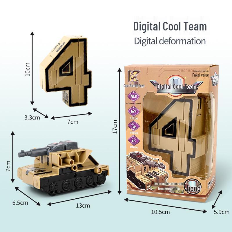 Large Transforming Robot Number Set for Kids: Numbers 0-9