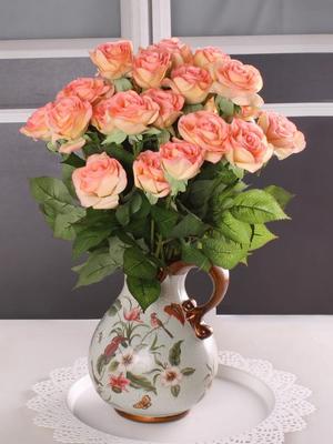12Pcs Fake Silk Roses Roses Artificial Flowers Bulk Roses Flowers Floral Arrangement Bouquet for Home Wedding Party Garden Bridal Decoration