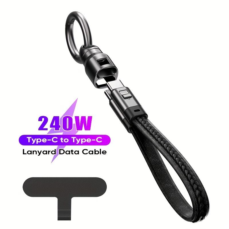 1PC USB-C fast charging data cable, compatible with smartphones/tablets/laptops - 240W fast charging interface, supports PD charging protocol.