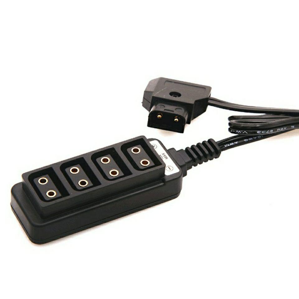 D-Tap 1-to-4 V-Mount Battery Adapter Cable for Camera Power Conversion