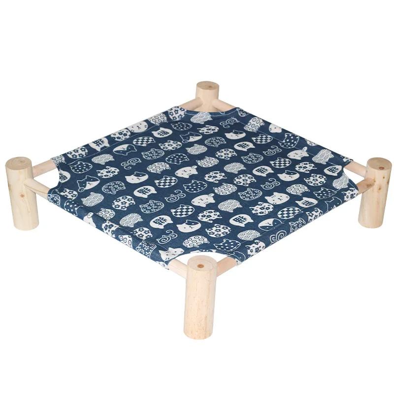Pet Hammock Durable Cat Bed Four Seasons Universal Removable Washable Solid Wood Kennel Litter Dog Cat Hammock House Supplies