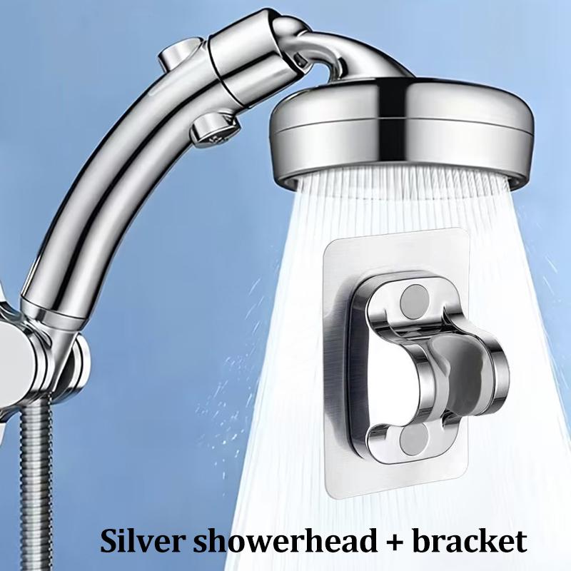 Large Panel Water Outlet Shower Head 2-in-1 Adjustable Elbow Booster Shower Head Faucet Bath Shower Set Bathroom Accessories