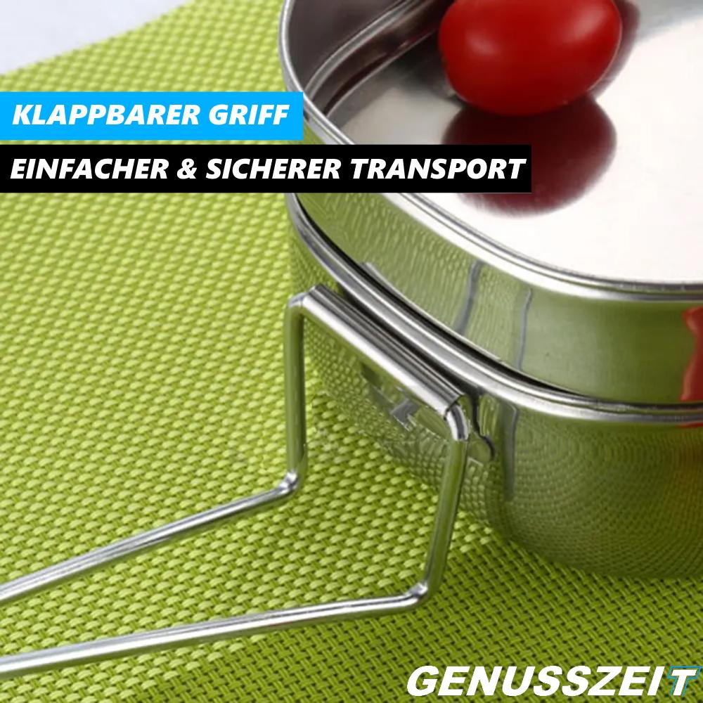 GENUSSZEIT Stainless Steel Lunch Box Breakfast Box Lumberjack Box with Handle