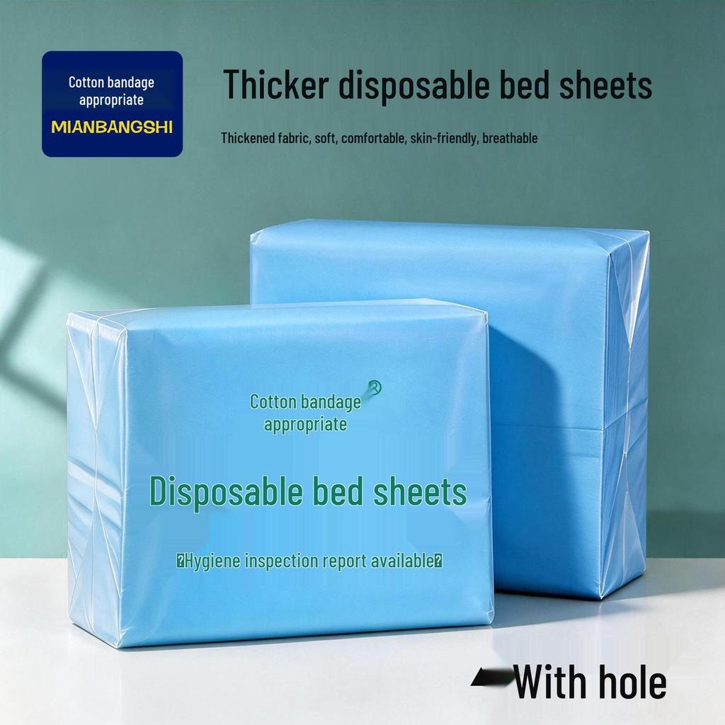 100 Waterproof & Oil-proof Non-woven Disposable Massage Bed Sheets with Face Hole, 80x180 cm