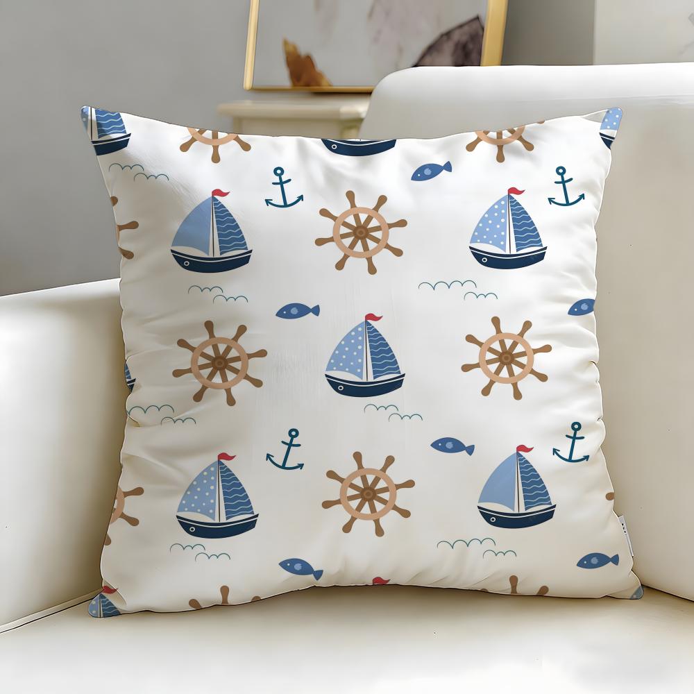 Classic Theme Marine Animals Cushion Cover Soft  EasyWash Pillow Case  Versatile for Couch Bed Travel and Office