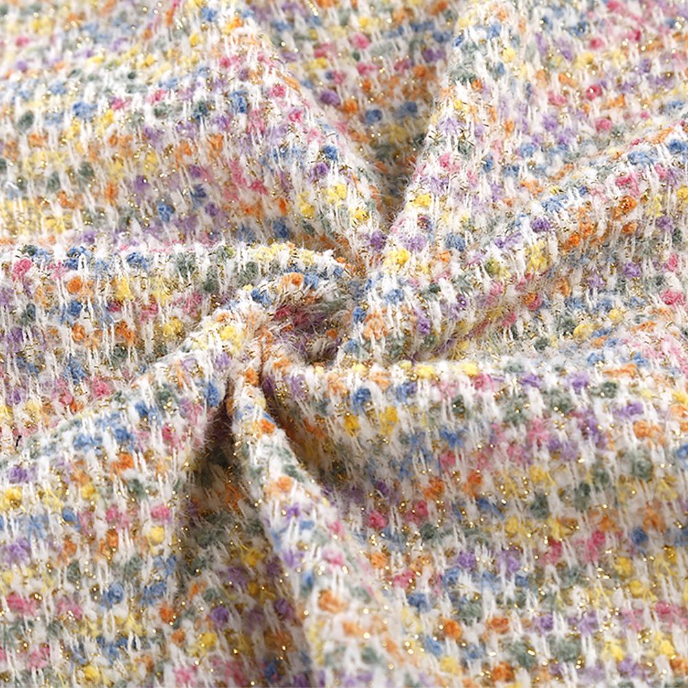 Thick Needle-Dyed Hydrangea Knit Fabric: 2024 Autumn/Winter Colorful Small Fragrance Style Fabric